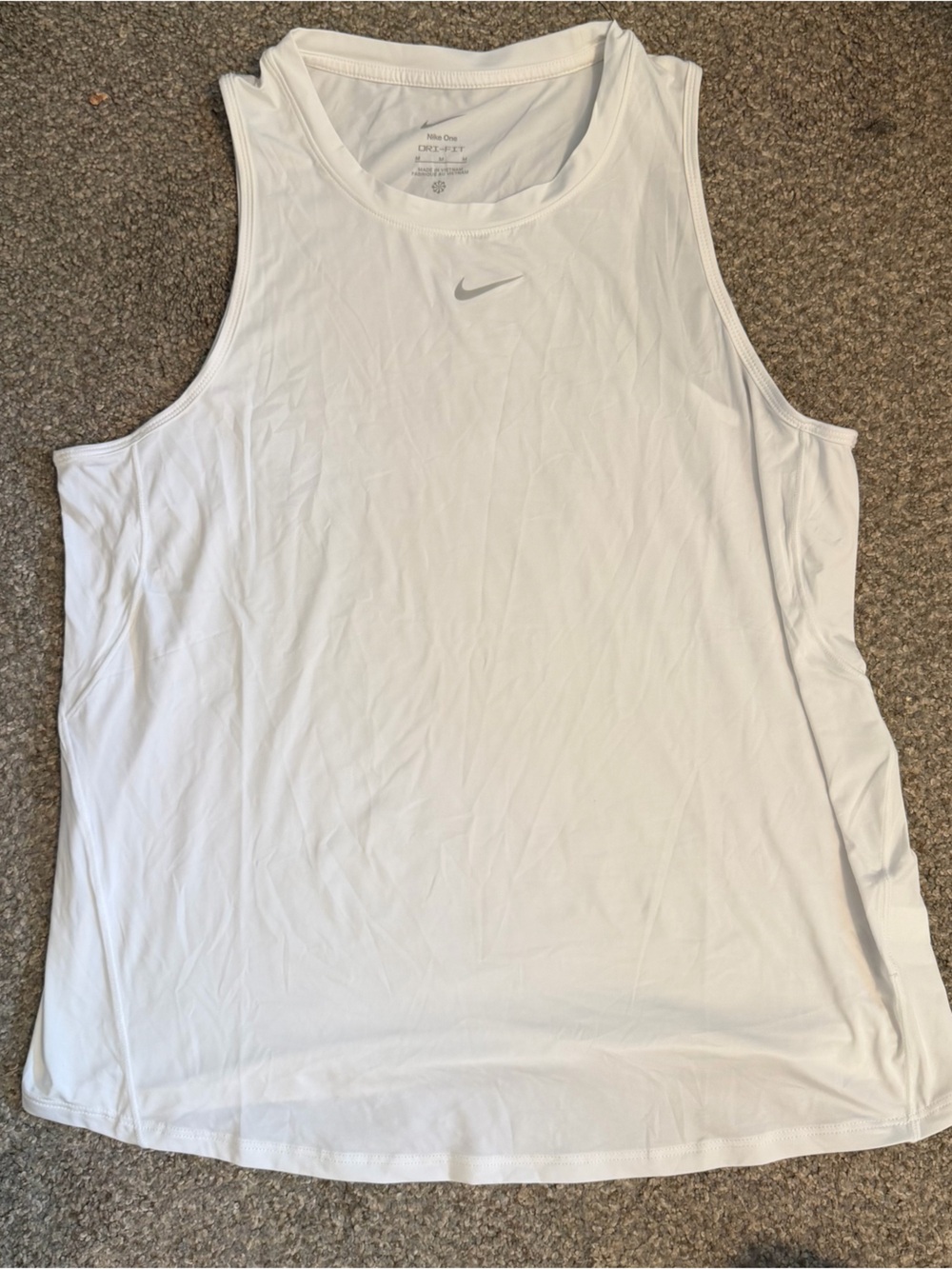 Nike White Sleeveless Performance Tank